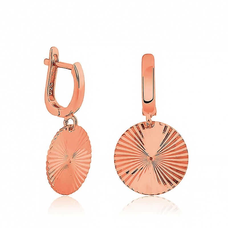 Silver Patterned Rose Sequin Earrings