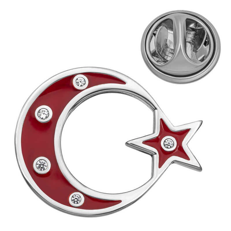 Silver Crescent Star Badge