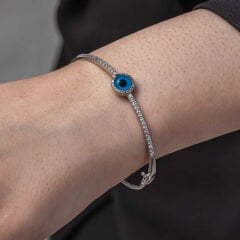 Silver Evil Eye Women's Bracelet