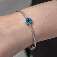 Silver Evil Eye Women's Bracelet