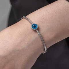 Silver Evil Eye Women's Bracelet