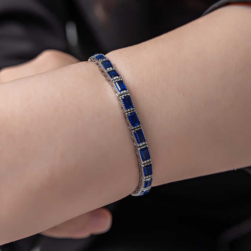 Silver Blue Stone Waterway Women's Bracelet
