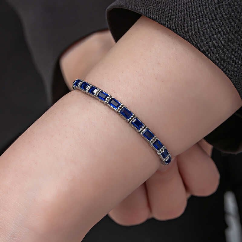 Silver Blue Stone Waterway Women's Bracelet
