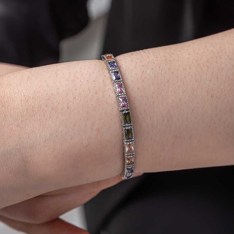 Silver Mix Stone Waterway Women's Bracelet