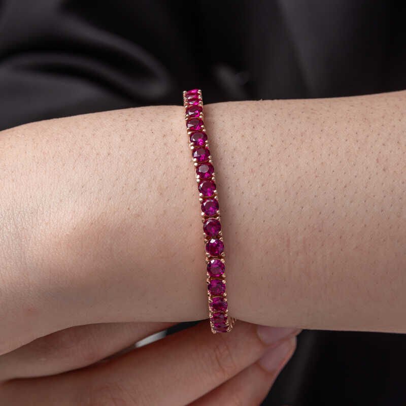 Silver Pink Stone Waterway Women's Bracelet