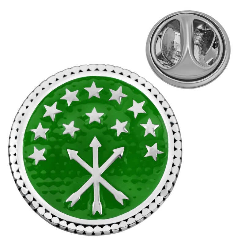 Silver Circassian Flag Badge