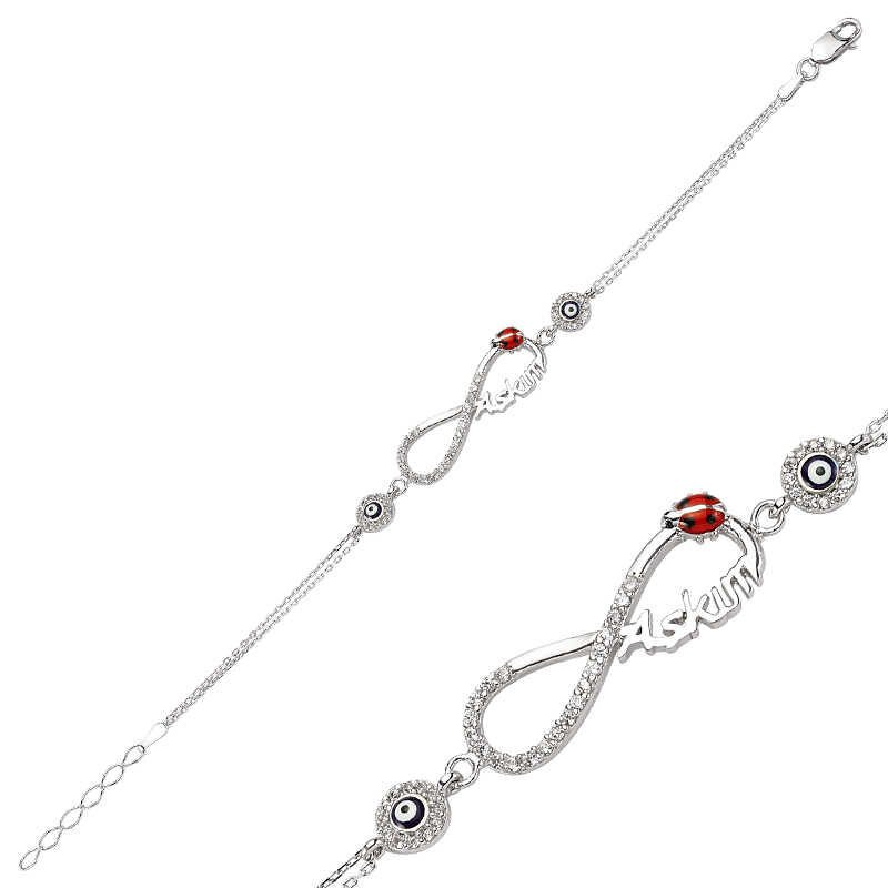 Silver Evil Eye Infinity Love Women's Bracelet