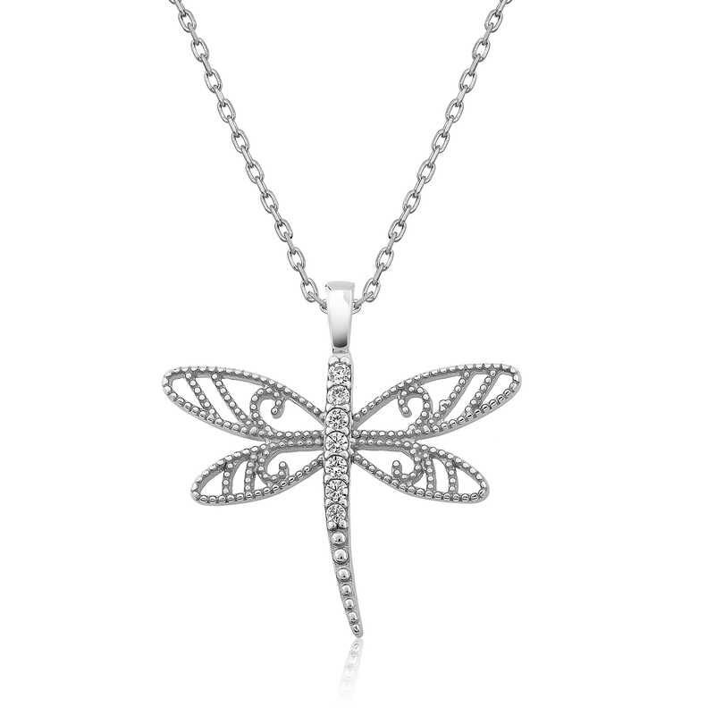 Silver Dragonfly Women's Necklace