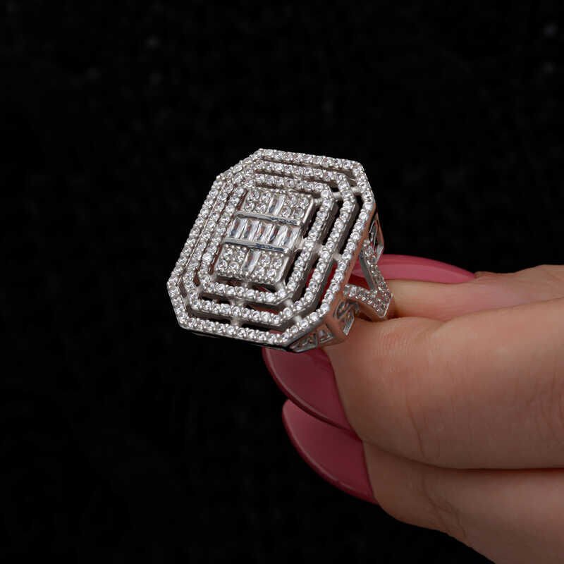 Silver Baguette Stone Women's Ring
