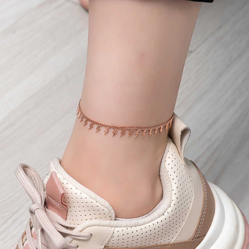 Silver Rose Lightning Anklet