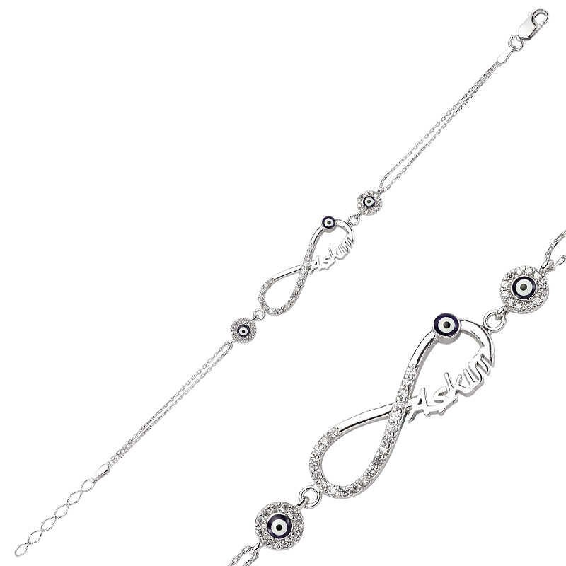 Silver Infinity My Love Ladies Bracelet