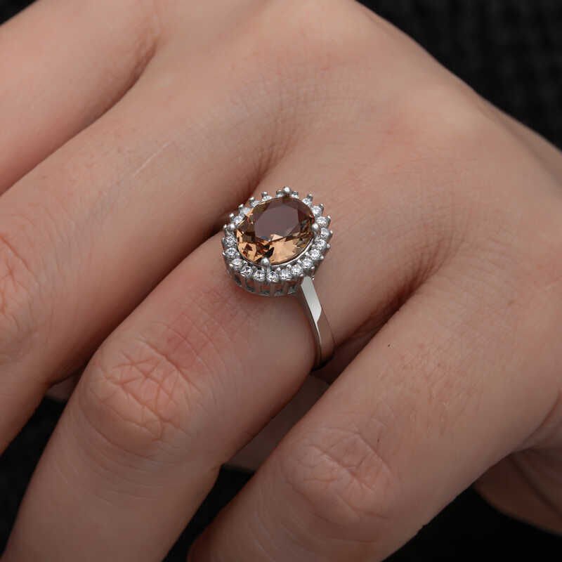 Silver Oval Zultanite Stone Women's Ring