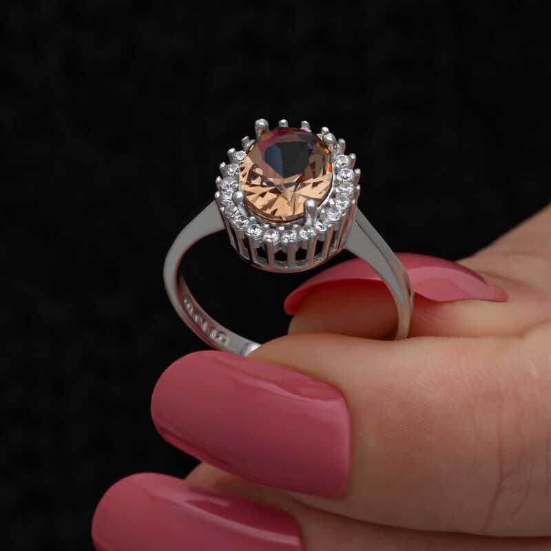 Silver Oval Zultanite Stone Women's Ring
