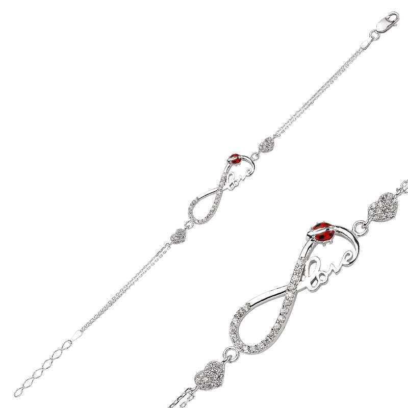 Pulsera de plata con infinito amor para mujer