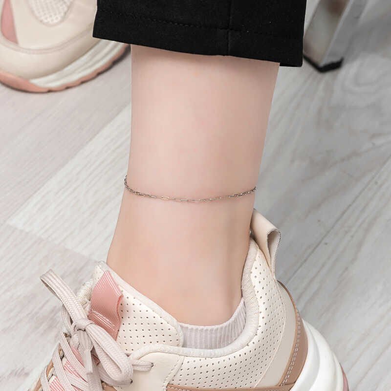 Silver Chain Patterned Anklet