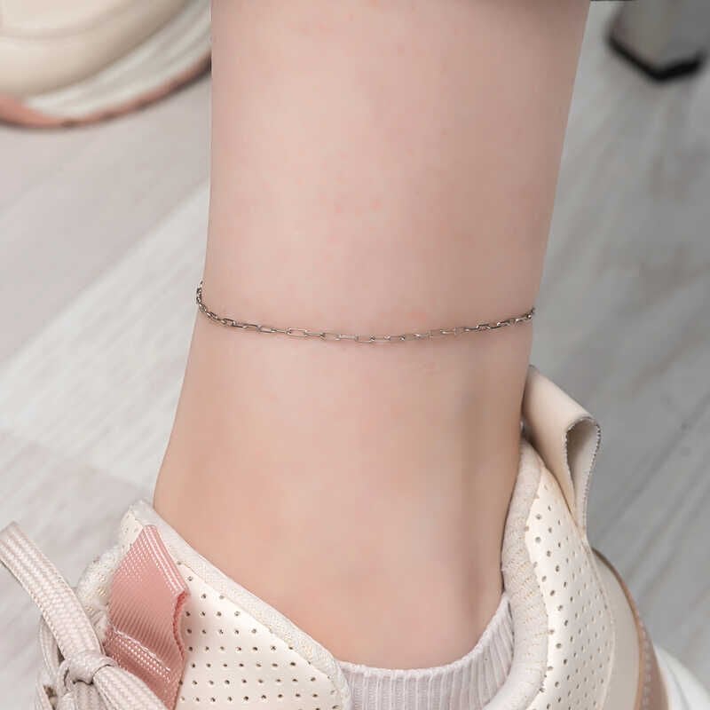 Silver Chain Patterned Anklet
