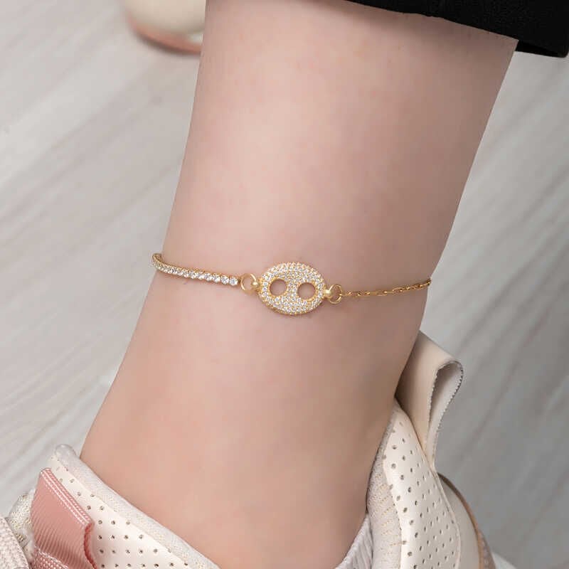 Silver Gold Sailor Figured Anklet