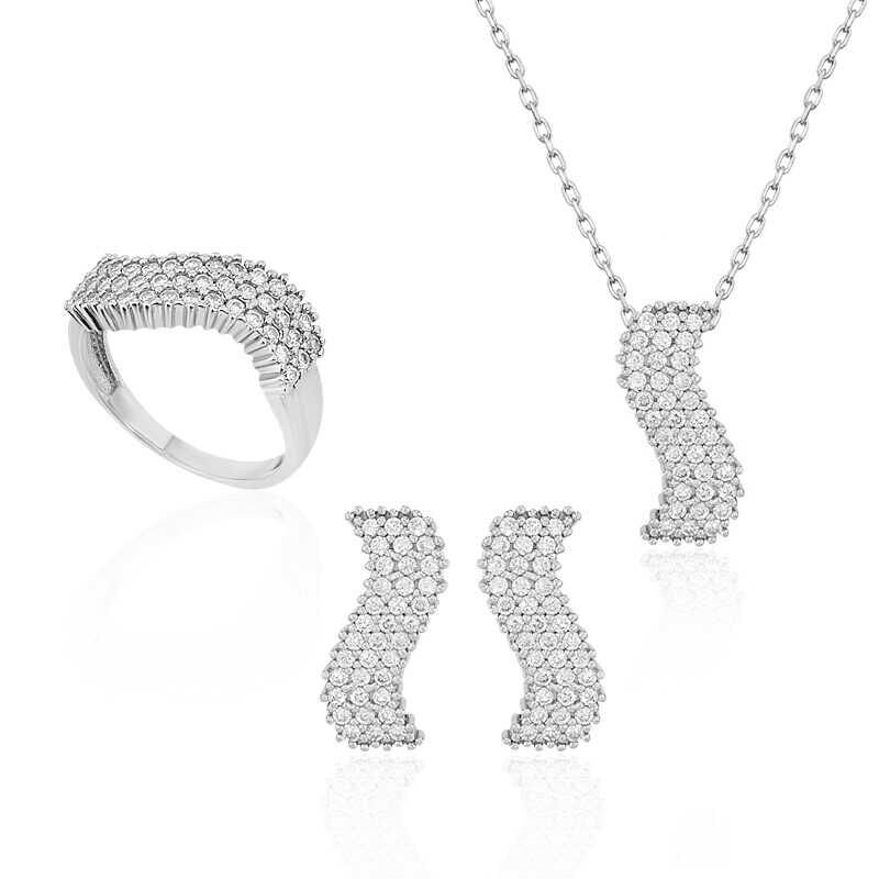 Silver White Stone Waterway Women's Set