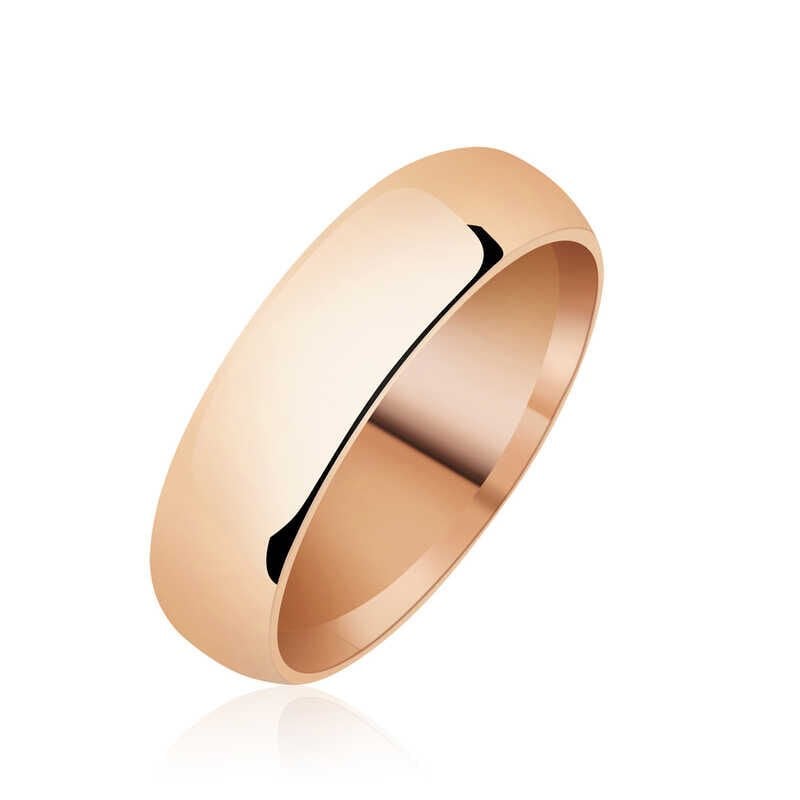 5 mm Flat Domed Rose Silver Wedding Ring