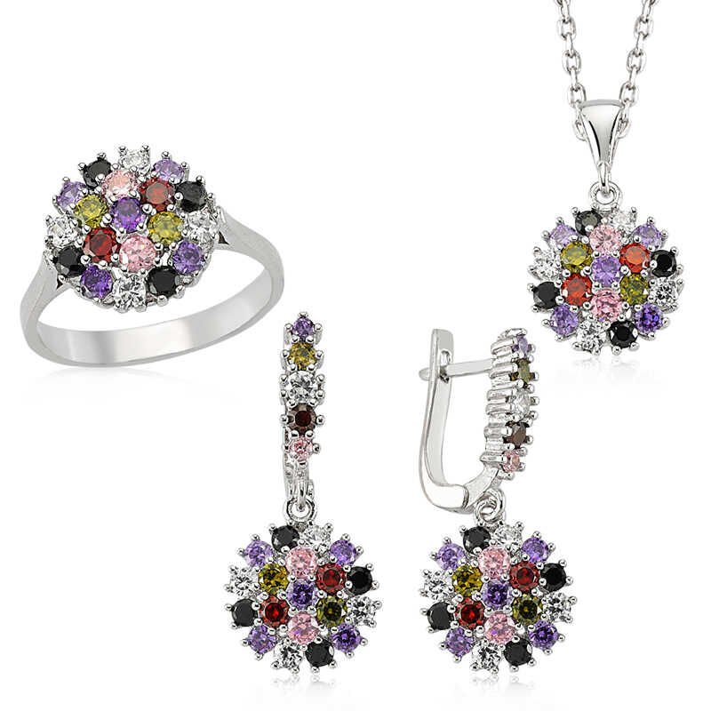 Silver Color Stone Women's Set