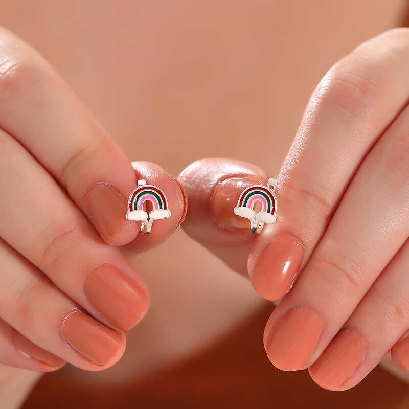 Silver Rainbow Kids Earrings