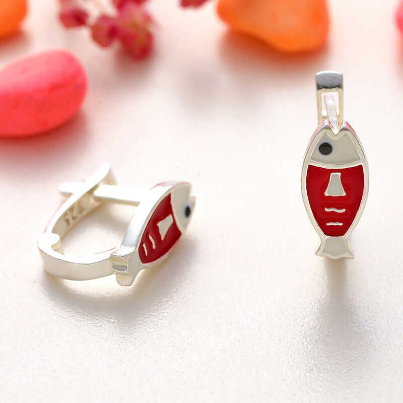 Silver Fish Kids Earrings