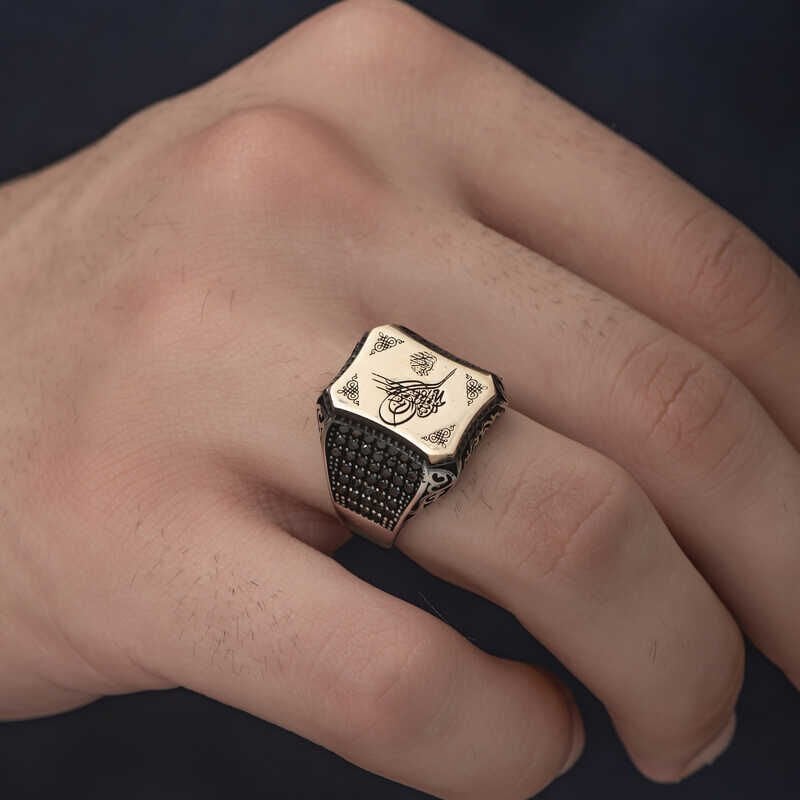 Silver Ottoman Tughra Men's Ring
