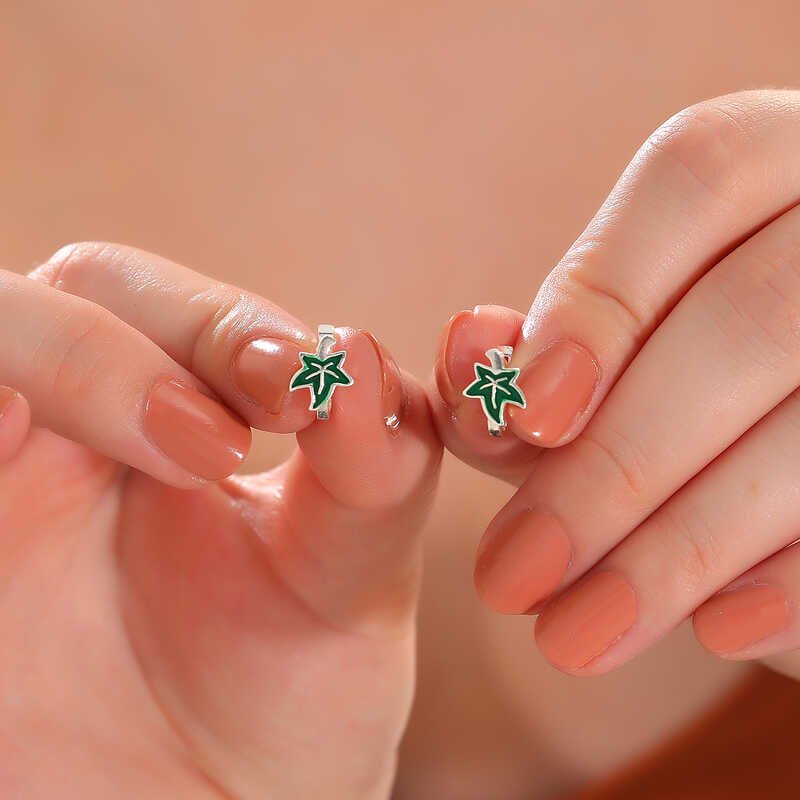 Silver Plane Leaf Children's Earring