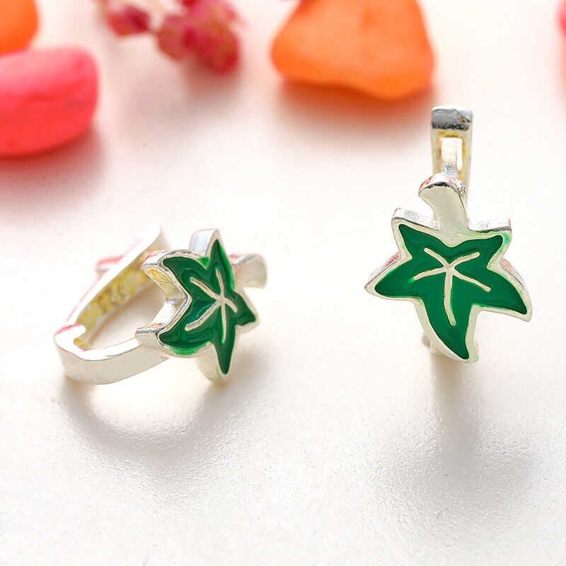 Silver Plane Leaf Children's Earring