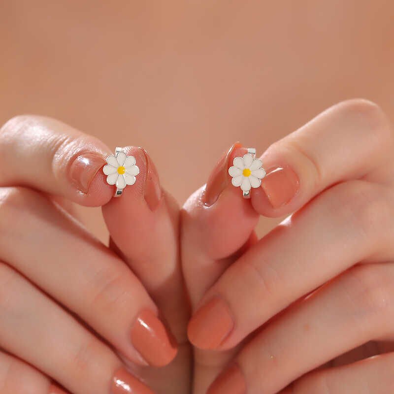 Silver Daisy Kids Earrings