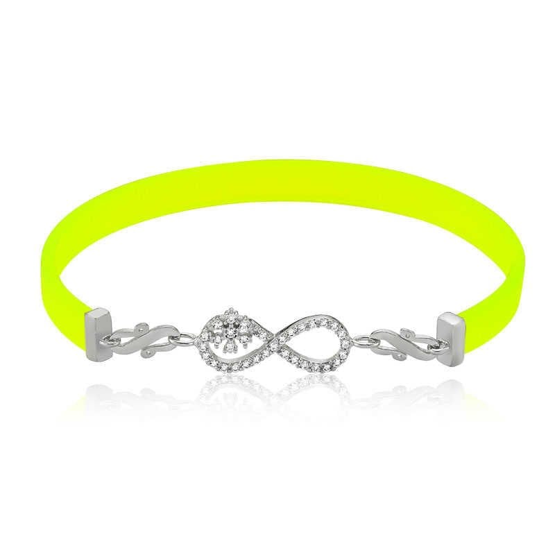 Silver Yellow Infinity Women's Bracelet