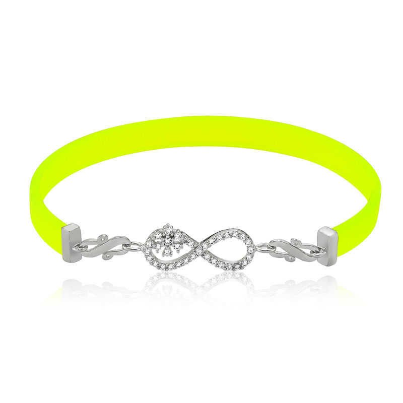 Silver Yellow Infinity Women's Bracelet