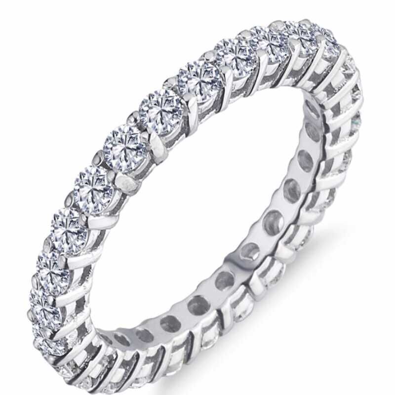 Silver Diamond Model Full Circle Ring