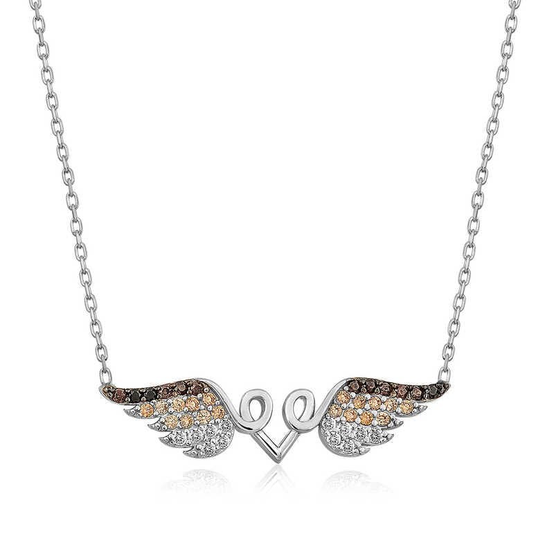 Silver Winged Heart Necklace