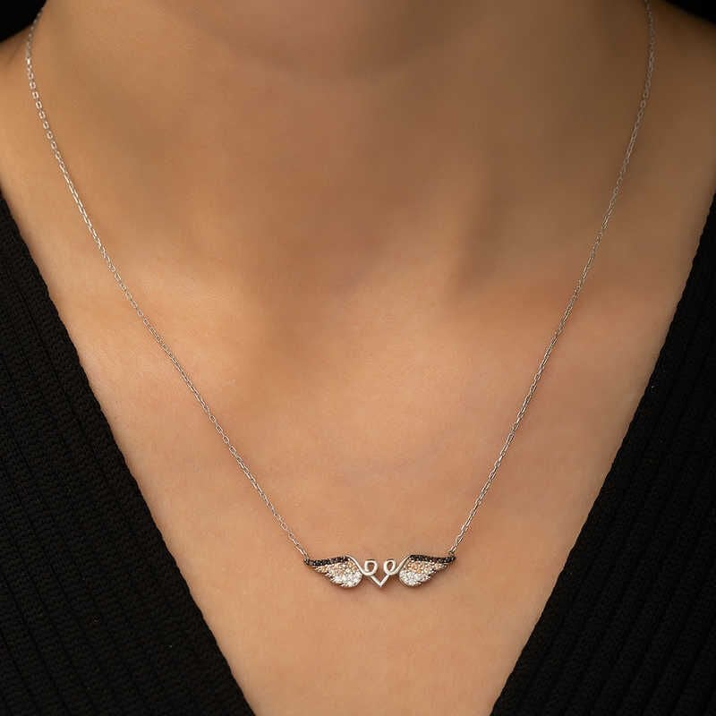 Silver Winged Heart Necklace