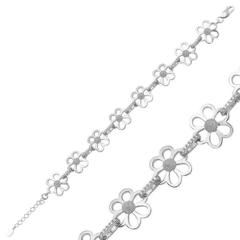 Silver Flower Women's Bracelet