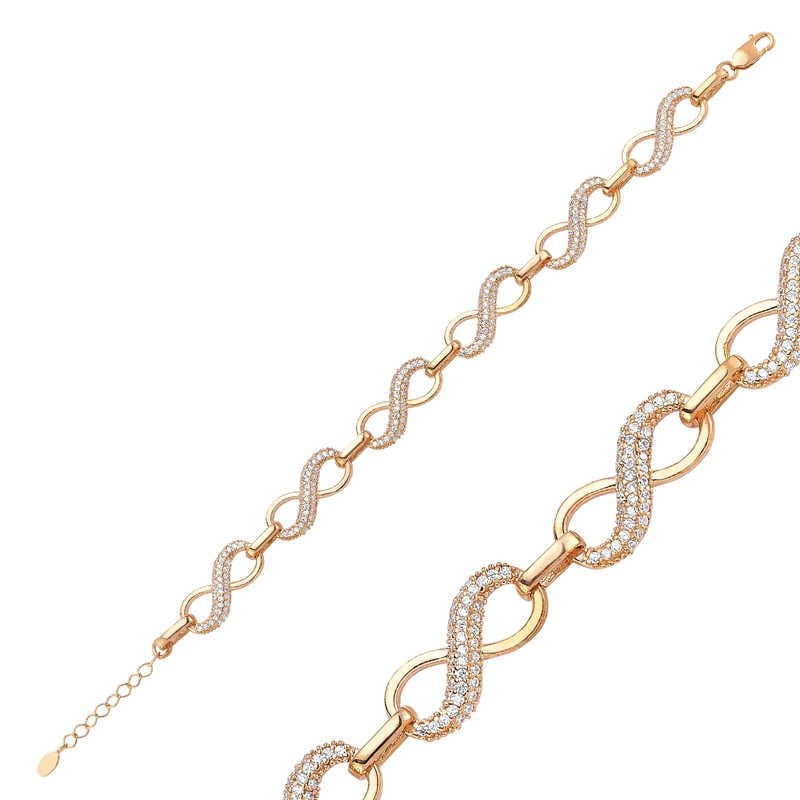 Silver Rose Infinity Women's Bracelet
