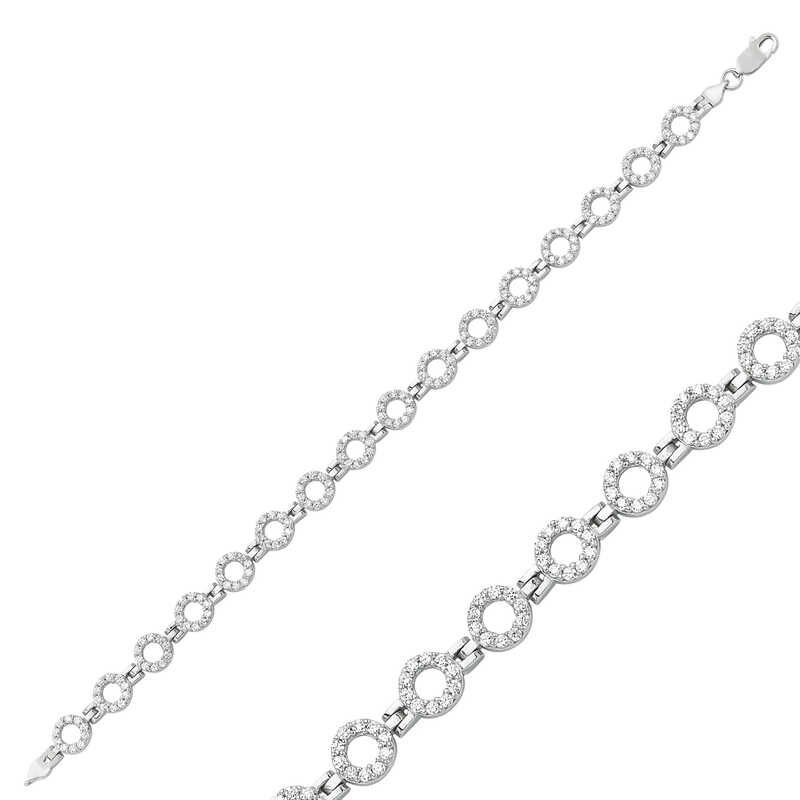 Silver Stone Round Women's Bracelet