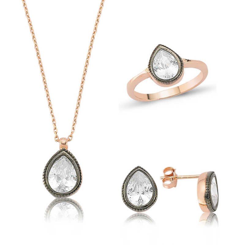 Silver Diamond Model Drop Ladies Set