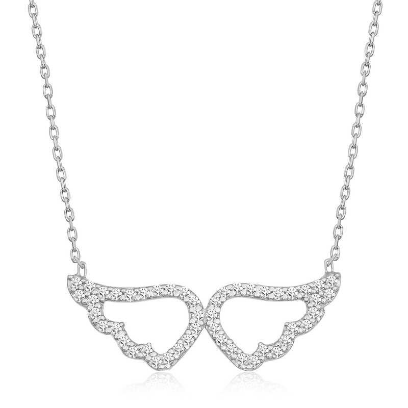 Gümüş Melek Kanadı Kadın Kolye