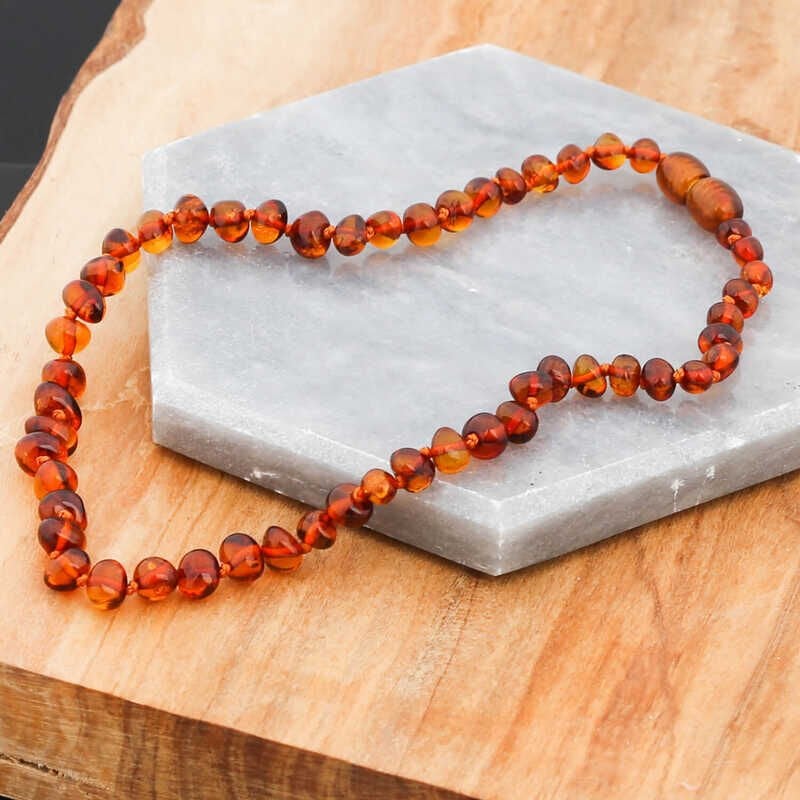 Baby Drop Amber Teeth Necklace