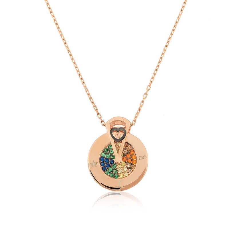 Silver Rose Love Wheel Women's Necklace