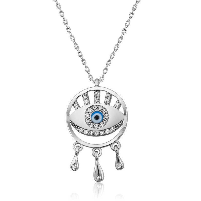 Silver Evil Eye Necklace