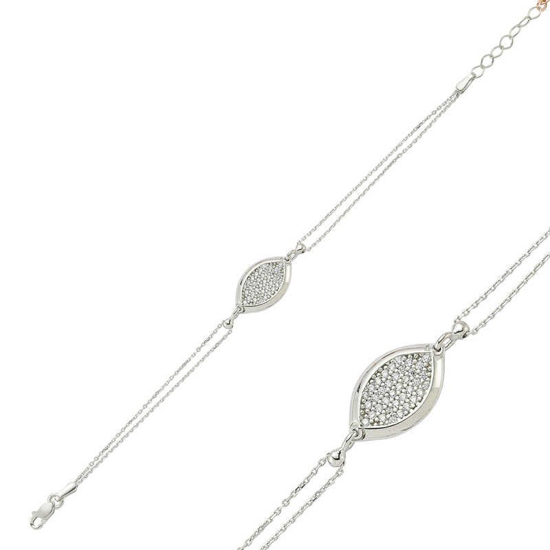 Silver White Stone Women's Bracelet