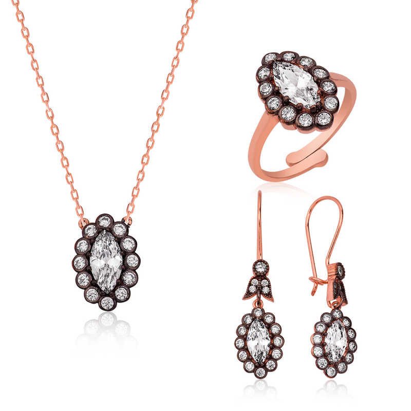 Silver Diamond Mount Women Set