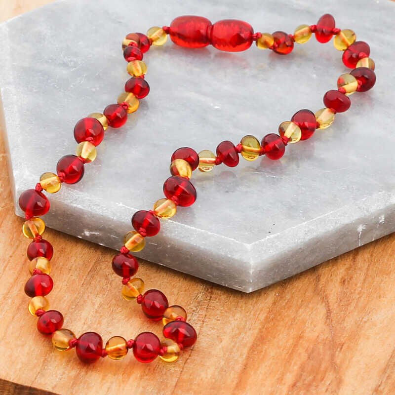 Baby Drop Amber Teeth Necklace