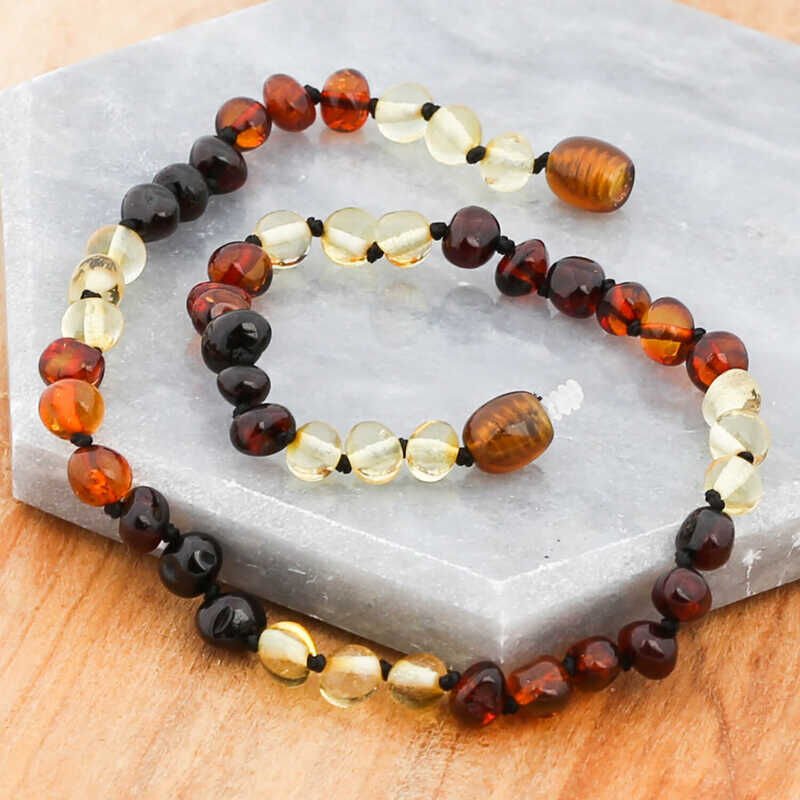 Baby Drop Amber Teeth Necklace