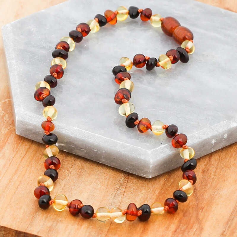 Baby Drop Amber Teeth Necklace