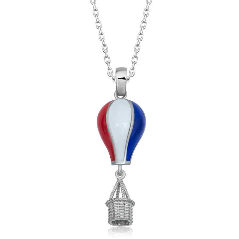 Collar de plata con globo de Capadocia para mujer