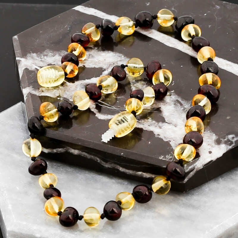 Baby Drop Amber Teeth Necklace